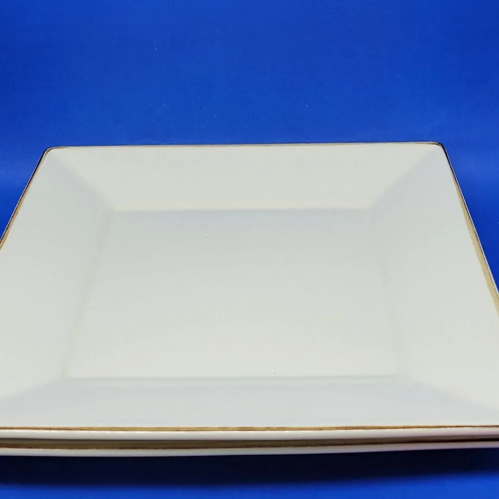 Pottery Barn Asian Square Putty DINNER PLATE 10 1/2